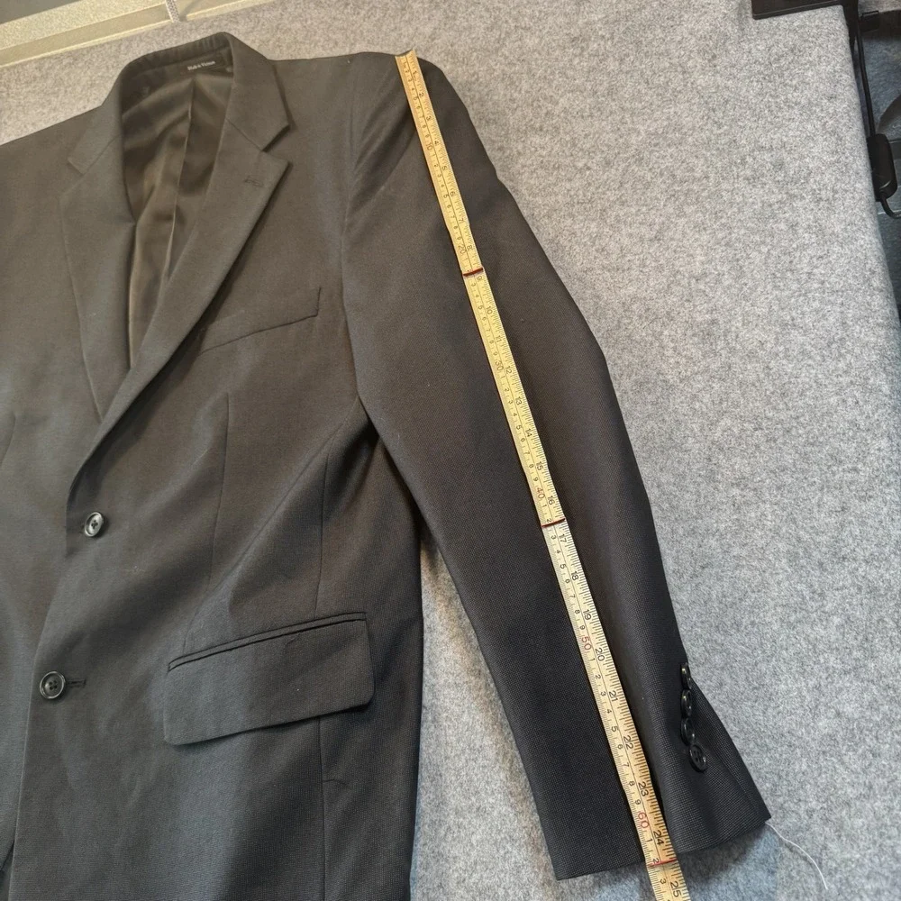 Blair Underwood BU 2-Piece Suit 43R 38W Black Micro Pattern Viscose Blend